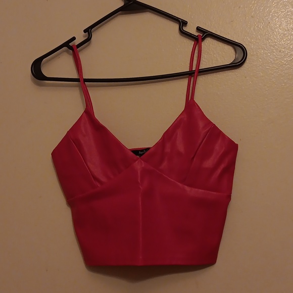 Dolls Kill Red Vegan Leather Crop Cami (M) - Picture 4 of 4